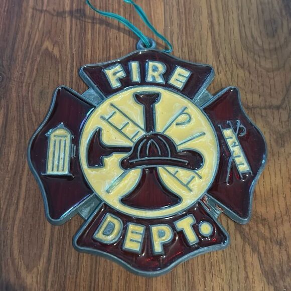 Vintage 1960s/70s fire department ornament large - Picture 1 of 3